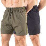 Gaglg Men's 5" Running Shorts 2 Pack Quick Dry Athletic Workout Gym Shorts with Zipper Pockets