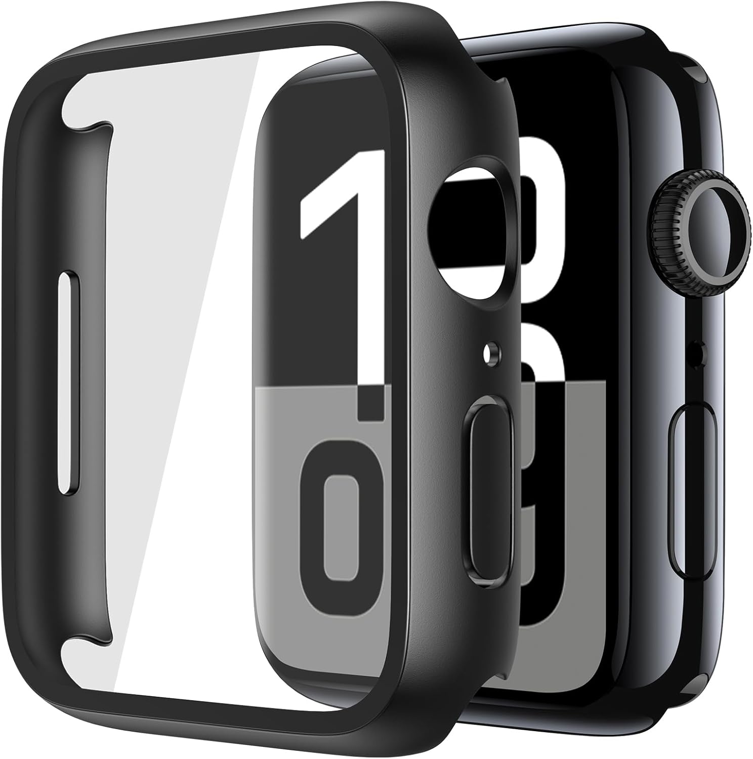 Misxi 2 Pack Tempered Glass Case Compatible for Apple Watch Series 11 (2025) Series 10 46mm, Screen Protector Cover for iWatch, Black Misxi 2 Pack Tempered Glass Case Compatible for Apple Watch Series 11 (2025) Series 10 46mm, Screen Protector Cover for iWatch, Black