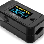 Santamedical Dual Color OLED Pulse Oximeter Fingertip, Blood Oxygen Saturation Monitor (SpO2) with Case, Batteries and Lanyard