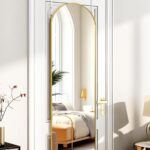 ITSRG Full Length Mirror Door Hanging, Door Mirror, Full Length Miiror, 48"x14" Bathroom Mirror, Long Mirror for Bedroom Living Room Locker Room (Gold)