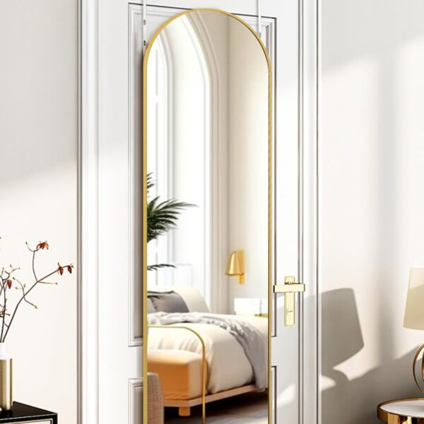 ITSRG Full Length Mirror Door Hanging, Door Mirror, Full Length Miiror, 48"x14" Bathroom Mirror, Long Mirror for Bedroom Living Room Locker Room (Gold)