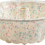 Trudeau 5118558 Structure Fluted Cake Pan Silicone Bakeware, Medium, Confetti White