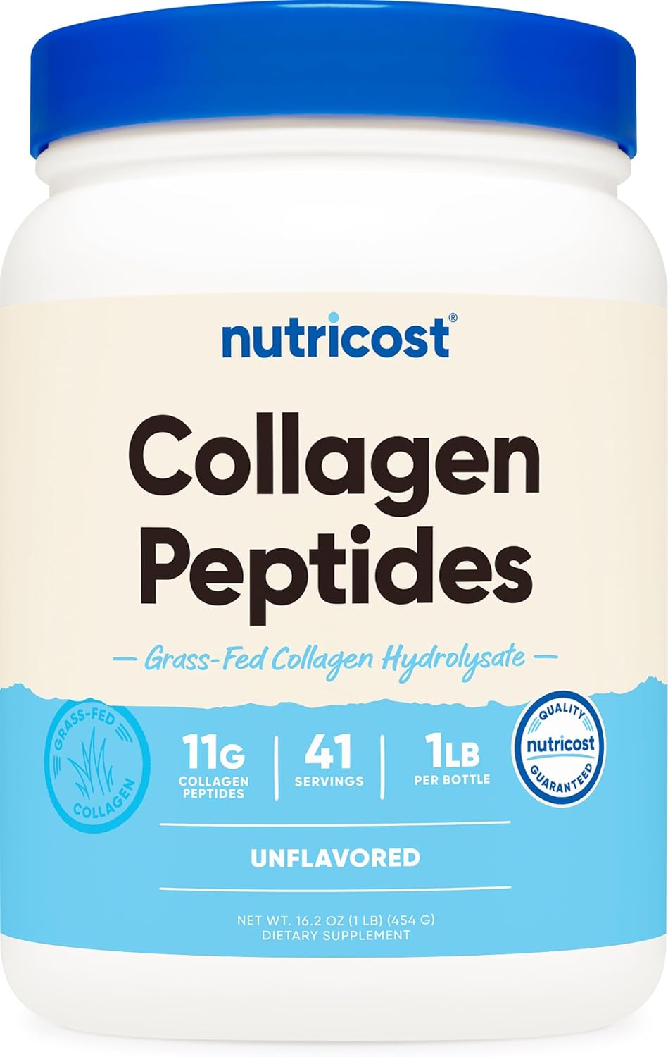 Nutricost Collagen Peptides Powder 1LB (454 G) - Grass Fed Bovine Collagen Hydrolysate (Unflavored) Nutricost Collagen Peptides Powder 1LB (454 G) - Grass Fed Bovine Collagen Hydrolysate (Unflavored)
