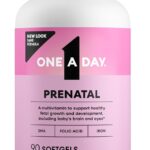 One A Day Prenatal Vitamins- Folic Acid, Iron, Omega- 3 (DHA), Pregnancy Vitamins for Women, Prenatal Multivitamin for Mom and Baby Support, Pregnancy Must Haves 90 Ct (Packaging May Vary)