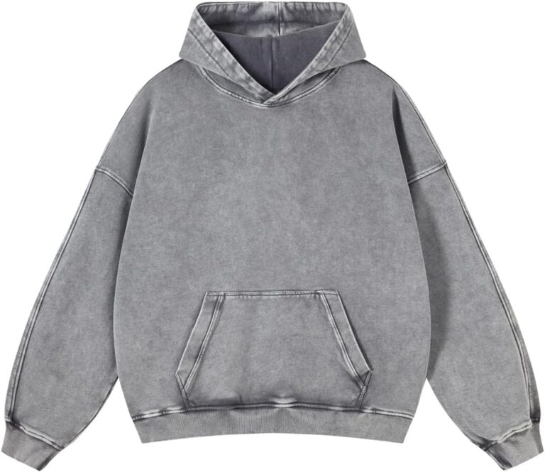Adenorah Mens Oversized Hoodies Pullover Women Fall Acid Wash Plain Preppy Hoodie Streetwear Cotton Vintage Hooded Sweatshirt