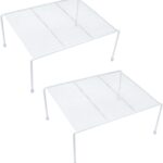 SIBAO Set of 2 Mesh Kitchen Shelves Cabinet Storage Shelf Rack (13.1 x 10.2 Inch) Kitchen Bathroom Pantry Cupboard Desk Home Office, Fridge, Cabinet, Bathroom Cupboard (White)
