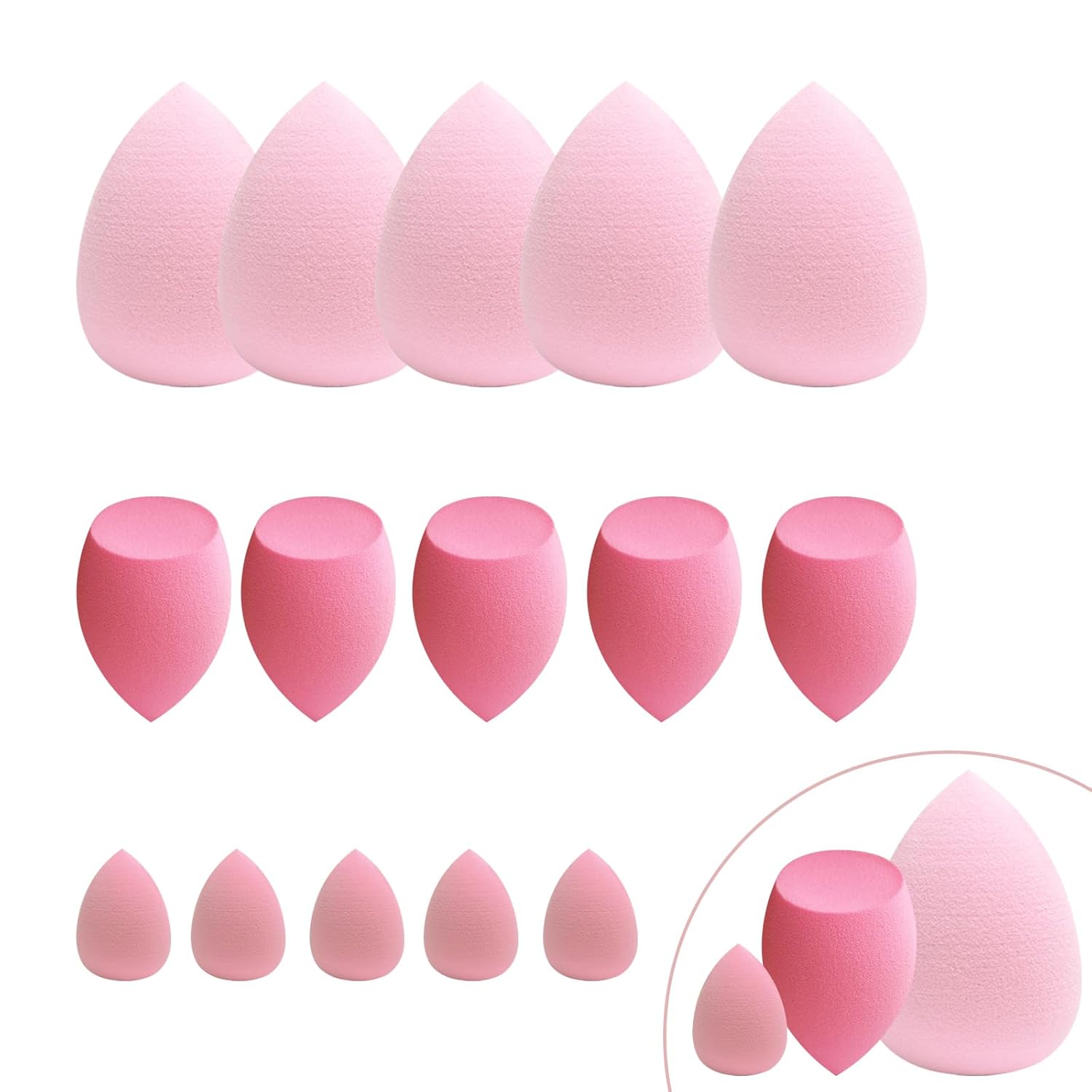 15 pcs Makeup Sponge Bulk:makeup Sponges 15 Pcs for Liquid, Cream, and Powder, Multi-colored Pink make up sponges for foundation 15 pcs Makeup Sponge Bulk:makeup Sponges 15 Pcs for Liquid, Cream, and Powder, Multi-colored Pink make up sponges for foundation