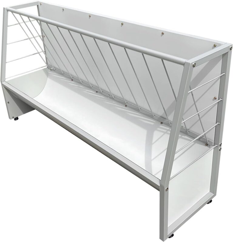 5 Ft Pasture Hay Feeder, Heavy Duty Galvanized Steel Livestock Hay Feeder, Outdoor Pasture Feeder for Sheep, Goats, Pony and Miniature Horses