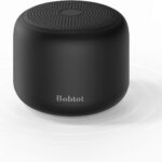 Bobtot Portable Bluetooth Speakers with Strap Easy to Carry, Wireless IPX5 Waterproof Mini Speaker with Loud Stereo Sound, 20 Hours Playtime, Rechargeable Battery, Built-in Microphone, Black
