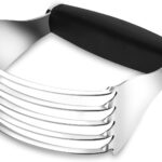 Rainspire XL Pastry Cutter For Baking, Heavy Duty Pastry Blender Stainless Steel, Thick Sharp Blades Dough Blender, Dough Cutter Butter Cutter Pastry for Easy Mixing, Dishwasher Safe (Black)