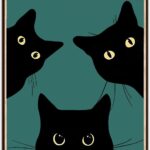 Funny Black Cat Wall Art - "Are You Pooping?" Vintage Bathroom Decor Poster - Retro Gothic Home Decor for Apartment or House, 8 x 12 Inch (918)