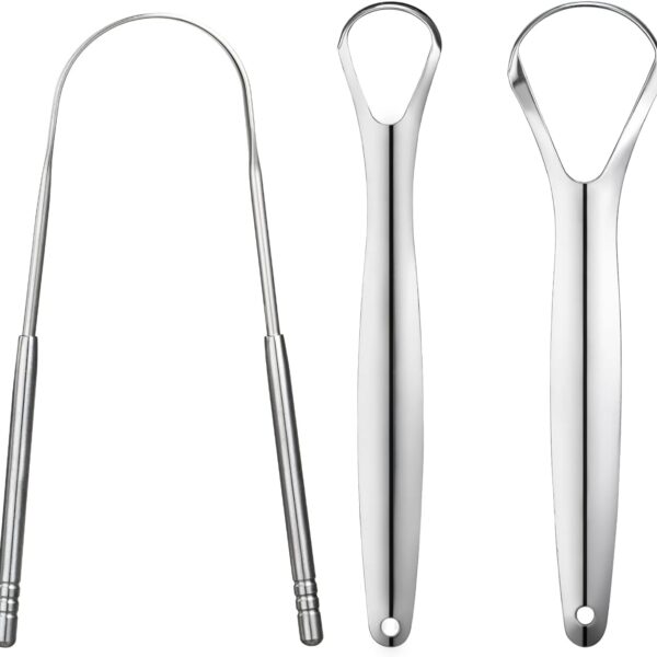 3 PCS Metal Tongue Scraper, Tongue Scrapers for Adults, Stainless Steel Tounge Scrappers, Tounge Scraper, Portable Tongue Scrappers YLYL