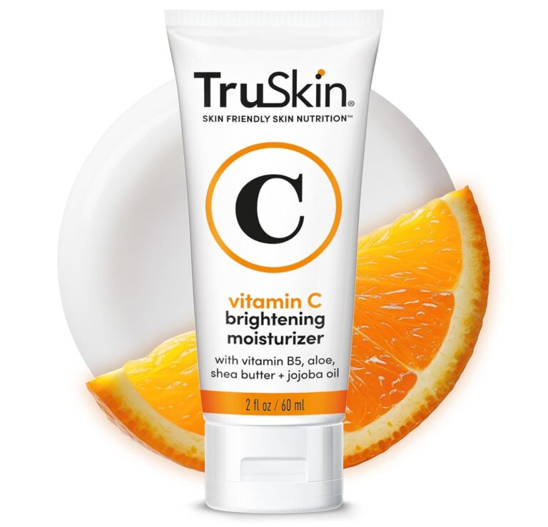 TruSkin Vitamin C Face Cream - Brightening & Hydrating Daily Moisturizer with Vitamin E, B5, Jojoba Oil & Green Tea - Smooth, Radiant-Looking Skin, 2 Fl Oz