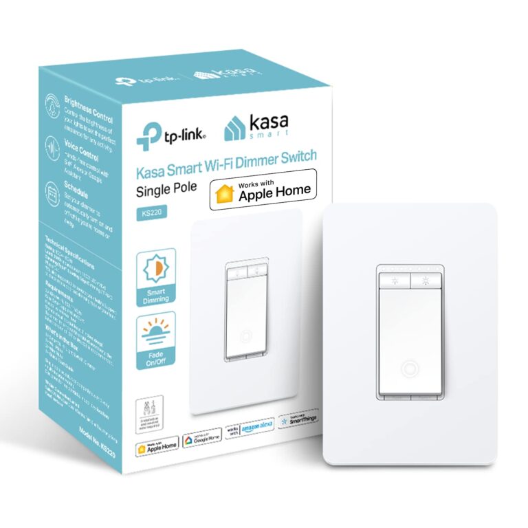 Kasa Apple HomeKit Smart Dimmer Switch KS220, Single Pole, Neutral Wire Required, 2.4GHz Wi-Fi Light Switch Works with Siri, Alexa and Google Home, UL Certified, No Hub Required, White