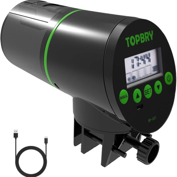 Automatic Fish Feeders - Digital Auto Aquarium Feeder with USB Rechargeable Timer and Fish Food Dispenser
