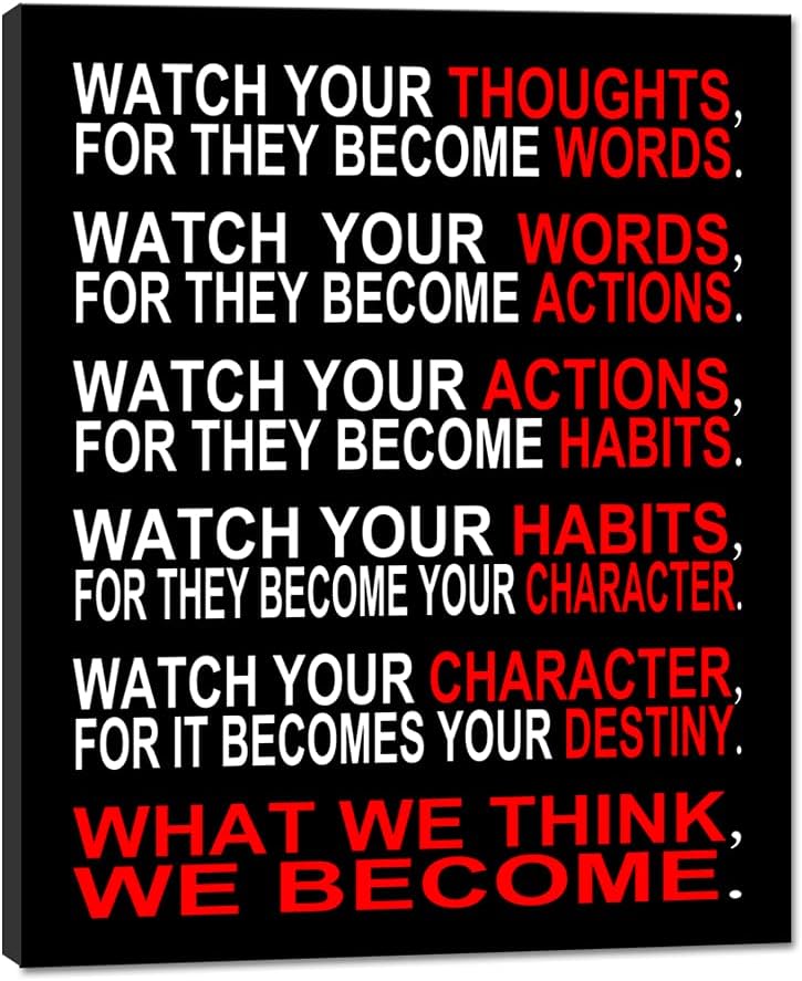 Pyradecor Watch Your Thoughts Motivational Classroom Poster Modern Canvas Prints Wall Art Paintings Ready to Hang for Office Living Room Home Decorations Stretched Pictures Artwork Pyradecor Watch Your Thoughts Motivational Classroom Poster Modern Canvas Prints Wall Art Paintings Ready to Hang for Office Living Room Home Decorations Stretched Pictures Artwork