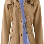 SaphiRose Women's Long Rain Jacket Waterproof Rain Coat with Hood Outdoor Light Raincoats Windbreaker