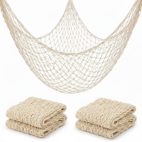 Sukh Fish Net Decorations for Party - 2PCS 39.37 * 78.74 in Fishing Net Decoration Netting for Wall Photo Hanging Nautical Fishnet Table Runner Decorative Ocean Theme Birthday Party Rope Nets