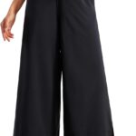 CRZ YOGA Lightweight Wide Leg Cropped Pants for Women 25" - Casual Travel Work Sweatpants Summer