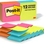 Post-it Pop-up Notes, 12 Sticky Note Pads, 3 x 3 in., School Supplies, Office Products, Accordion Sticky Notes Work with Pop-Up Note Dispenser, Poptimistic Collection, Alternating Colors