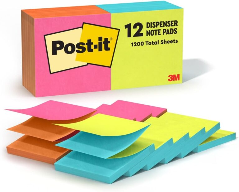 Post-it Pop-up Notes, 12 Sticky Note Pads, 3 x 3 in., School Supplies, Office Products, Accordion Sticky Notes Work with Pop-Up Note Dispenser, Poptimistic Collection, Alternating Colors