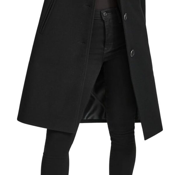 Kenneth Cole Women's Notch Collar Fly Front Single Breasted Topcoat