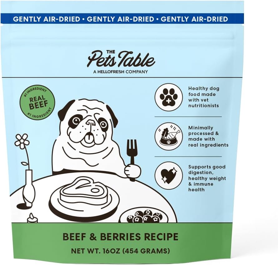 The Pets Table Beef & Berries Grain-Free Air Dried Dog Food, 1 lb (16 Oz) Bag The Pets Table Beef & Berries Grain-Free Air Dried Dog Food, 1 lb (16 Oz) Bag