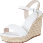 mikarka Women's Espadrille Wedge Sandals: Ankle Strap Platform Open Toe Wedges - Stylish High Heel Dressy Summer Wedges for Women, Inspired by Espadrilles
