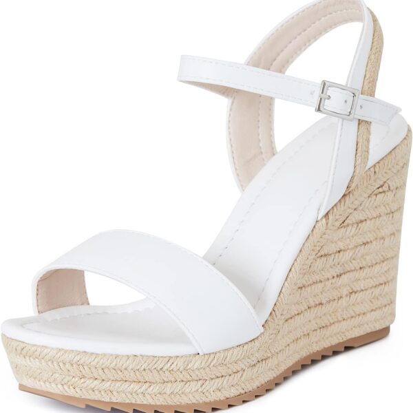 mikarka Women's Espadrille Wedge Sandals: Ankle Strap Platform Open Toe Wedges - Stylish High Heel Dressy Summer Wedges for Women, Inspired by Espadrilles