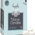 Hyoola Votive Candles - 10 Hour Burn Time - Unscented Candles Votives Bulk - Pack of 50 White Candles - European Made