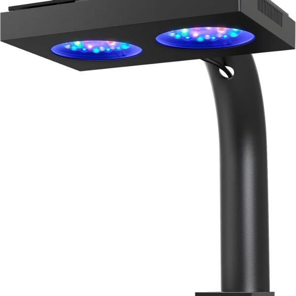 NICREW HyperReef 100 Gen 2 Reef LED Light, 100W Reef Aquarium Lighting for SPS LPS Corals and Saltwater Fish Tanks, Enhanced Violet and Blue Spectrum, Wide Angle Lens, 5 Channels Fully Programmable
