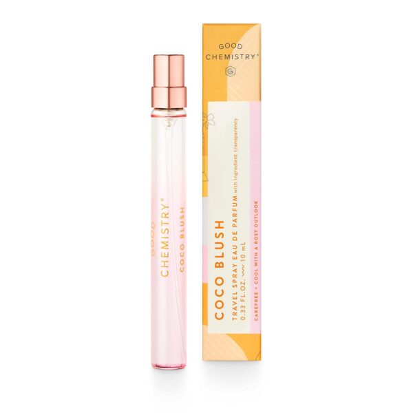Good Chemistry Coco Blush Travel Spray 0.33 fl oz - Long-Lasting On-the-Go Perfume with Coconut Water, Pineapple, & Driftwood - Carefree, Clean & Vegan