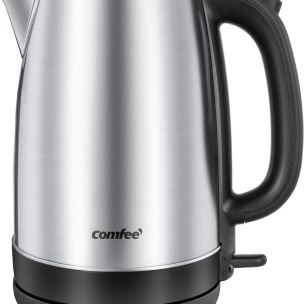 COMFEE' 1.7L Stainless Steel Electric Tea Kettle, BPA-Free Hot Water Kettle Electric with LED Light, Auto Shut-Off and Boil-Dry Protection, 1500W Fast Boil Electric Kettle