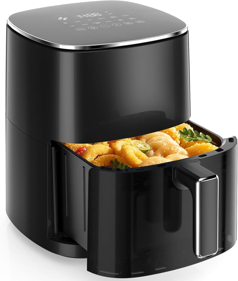 Sweetcrispy 6QT Air Fryer with Window, Square Airfryer Oven 12-in-1 for Family, 400F Rapid Air Crispy Technology, Roast Bake Dehydrate, Nonstick & Easy-Clean Basket