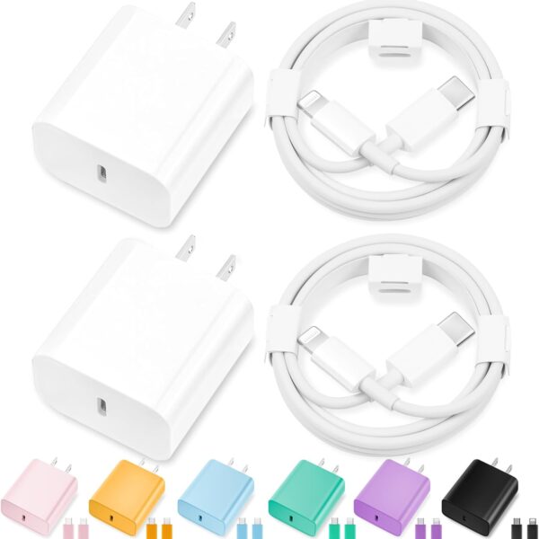 iPhone Charger Fast Charging,[MFi Certified] 2Pack 20W Type C Fast Charger Block with [10FT&6FT] USB C to Lightning Cable Compatible for iPhone 14/13/12/11 Pro Max/Xs Max/XR/X,iPad
