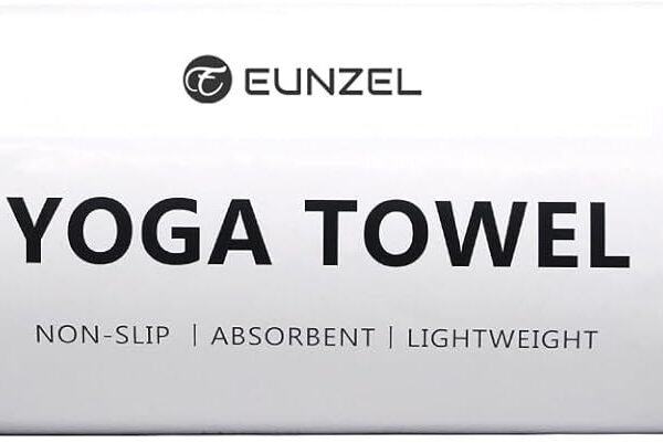 Eunzel Hot Yoga Towel - Microfiber Non Slip Yoga Mat Towel with Grip Dot Sweat Absorbent Towel for Hot Yoga, Pilates and Fitness 72" x 24", Dark Cyan/Orange