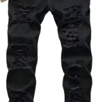 Men's Ripped Skinny Slim Fit Stretch Distressed Destroyed Jeans Denim Pants