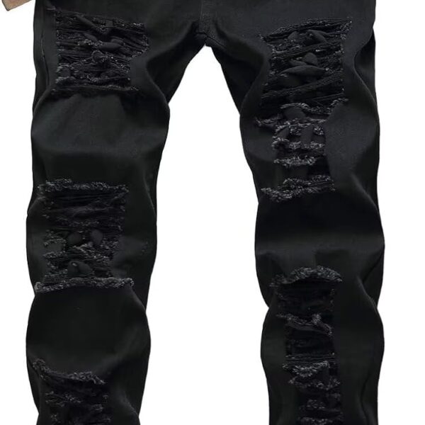Men's Ripped Skinny Slim Fit Stretch Distressed Destroyed Jeans Denim Pants