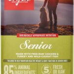 ORIJEN Grain Free High Protein Dry Dog Food Senior Recipe 23.5lb Bag