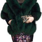 UMREN Women's Luxury Party Faux Fox Fur Long Shawl Cloak Cape for Winter