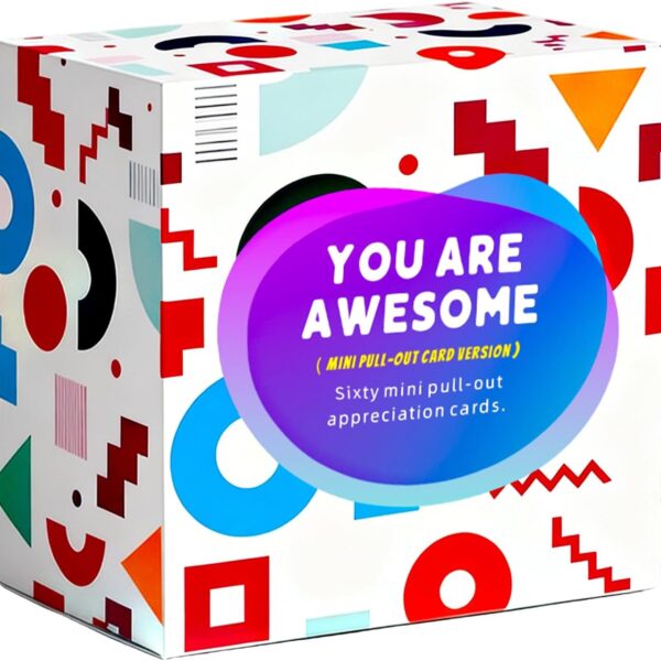 60 Pack Affirmation Cards With Envelopes 3.5x3.5 Inch. You Are Awesome Seals for Appreciation, Encouragement, Gratitude, Positive Motivational Inspirational Thoughtful Gifts Cards. Post-it Note Size