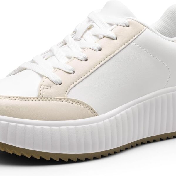 DREAM PAIRS Women Platform Chunky Lightweight Comfortable Casual Faux Leather Lace Up Dee Walking Fashion Sneakers