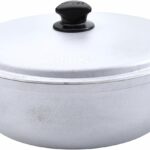 IMUSA 7.5 Quart Traditional Natural Made in Colombia Caldero with Lid for Cooking and Serving,Silver
