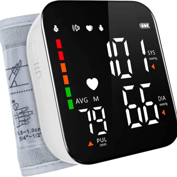 Greetmed Wrist Blood Pressure Monitor Automatic Talking Wrist Blood Pressure Cuff Digital Full Screen LED Display Bp Machine Adjustable Bp Cuff Voice Broadcast Health Care for Home Use