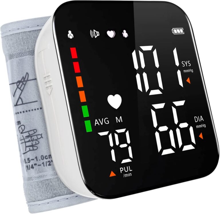 Greetmed Wrist Blood Pressure Monitor Automatic Talking Wrist Blood Pressure Cuff Digital Full Screen LED Display Bp Machine Adjustable Bp Cuff Voice Broadcast Health Care for Home Use