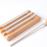 Energy Chimes Percussion Hand Bells: Trio 3 Tone Chime Music Instrument with Mallet for Yoga Meditation Sound Healing Teachers' Classroom Tools