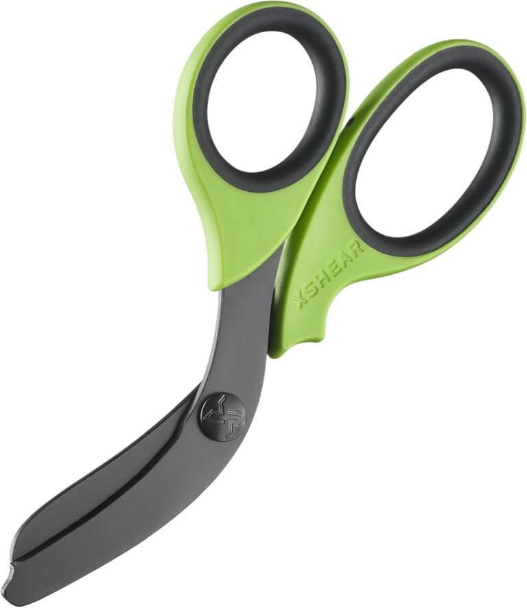 XSHEAR 7.5 Extreme Duty Trauma Shears. Tough and Durable Medical Scissors for the Paramedic, EMT, Nurse or any Emergency Healthcare Provider - Green/Gray