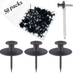 50 PCS Push Pins Picture Hangers Wall Hooks, Double Headed Thumb Tacks for Wall Hangings, Renter Friendly Decor Small Picture Frame Hangers for Drywall Cork Board Home Office Photo Decorations(Black)
