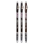 Ruby Kisses GoBrow Eyebrow Pencil, Sharpenable, Longwear, Long Lasting Eyebrow Wooden Pencil for Natural-Looking Brows 3 Pack (Dark Brown)