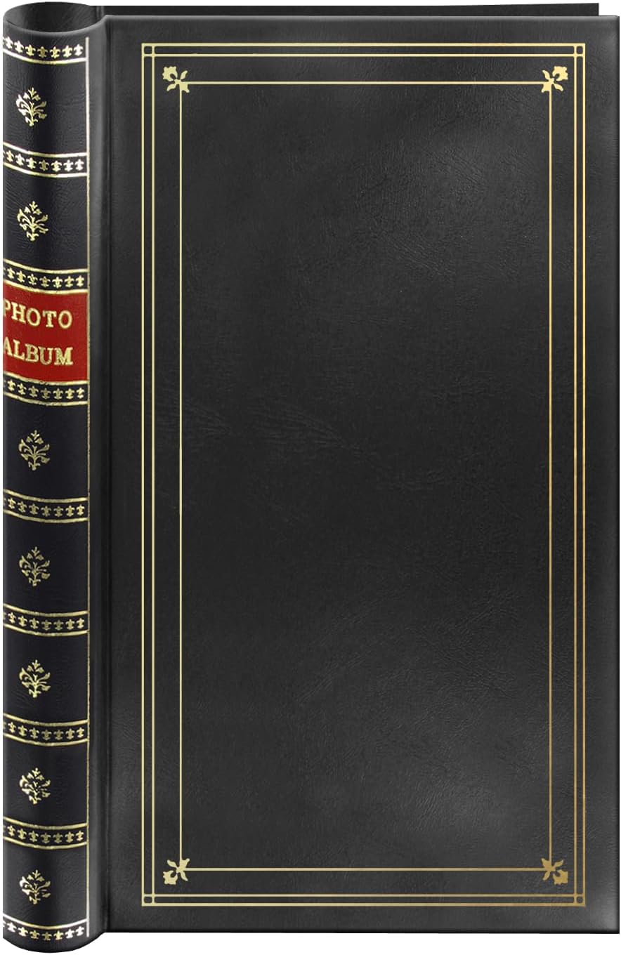 Spiral Bound Photo Album 300 Bi-Directional Memo Pockets Hold 4x6 Photos, Black Spiral Bound Photo Album 300 Bi-Directional Memo Pockets Hold 4x6 Photos, Black